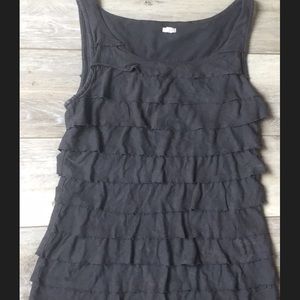 Beautiful J. Crew tank with distressed ruffles